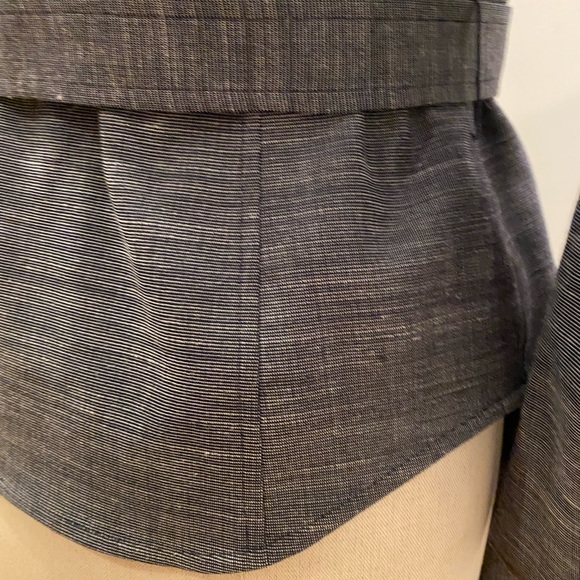 Ellen Tracy Womens 2 Pc Blue Wool Pant Suit w Tie Belt /  Size 2 - Picture 7 of 10